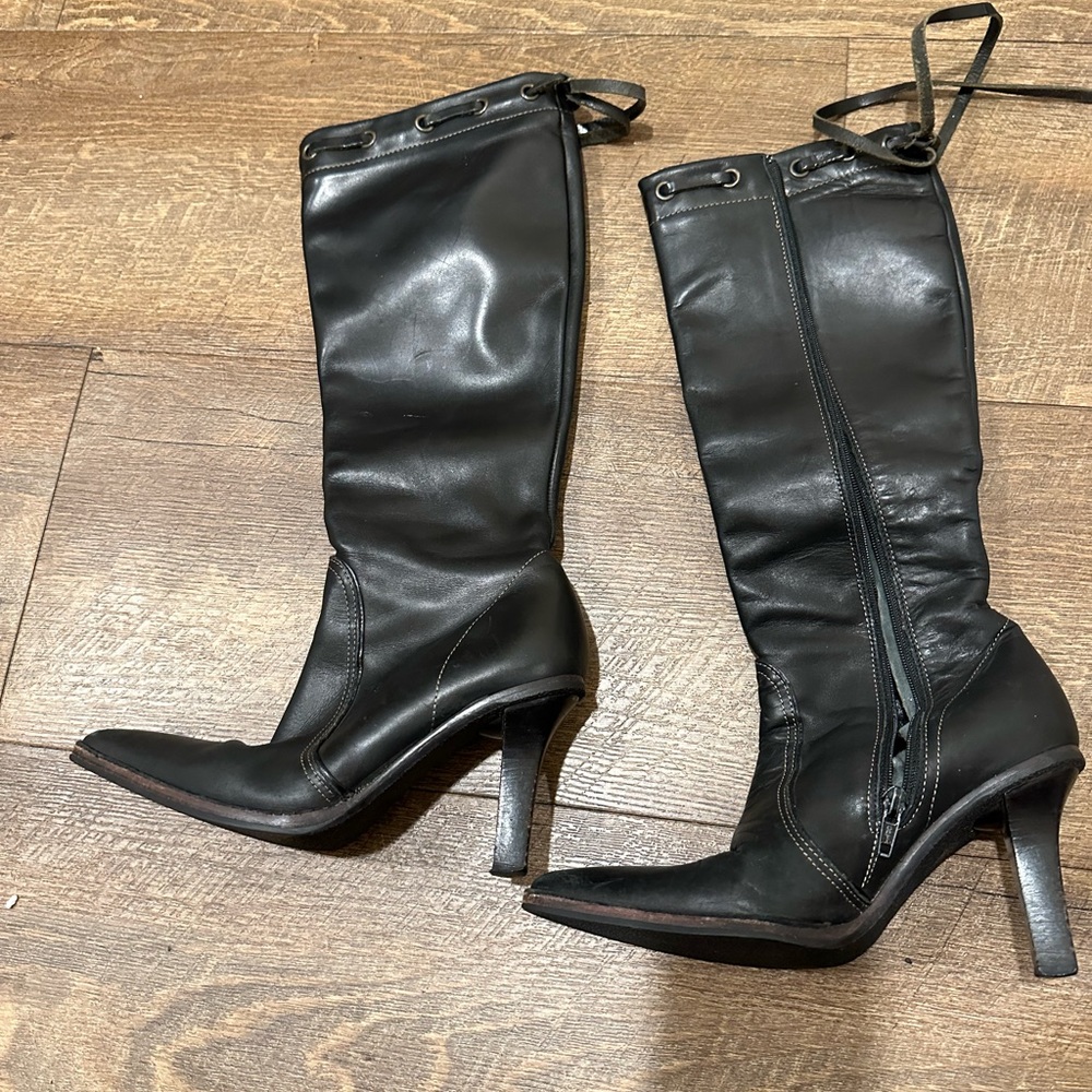 Knee high black boots